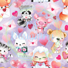 Load image into Gallery viewer, Valentines animals seamless pattern
