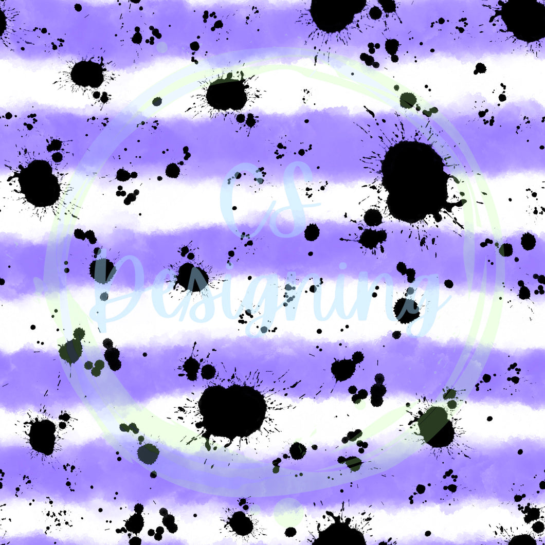 Black splatter stripes seamless pattern