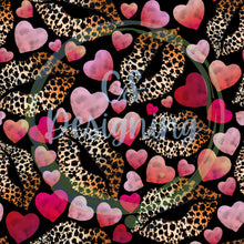 Load image into Gallery viewer, Cheetah lips &amp; hearts seamless pattern
