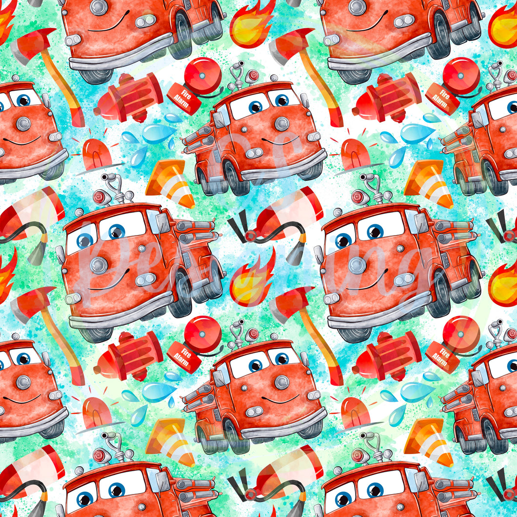 Firefighter seamless pattern