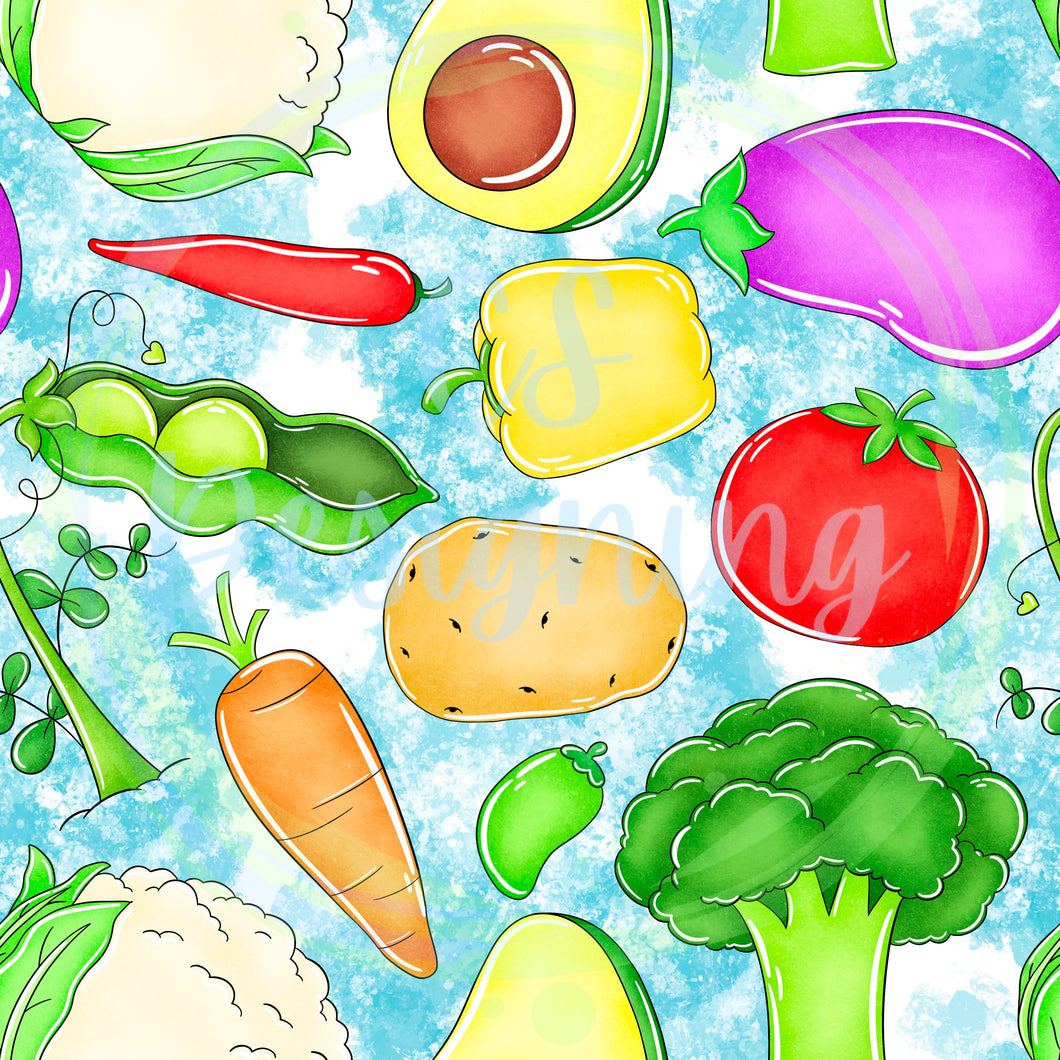 Veggies seamless pattern