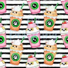 Load image into Gallery viewer, Animal coffees seamless pattern
