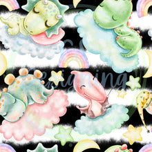 Load image into Gallery viewer, Sleepy dino seamless pattern

