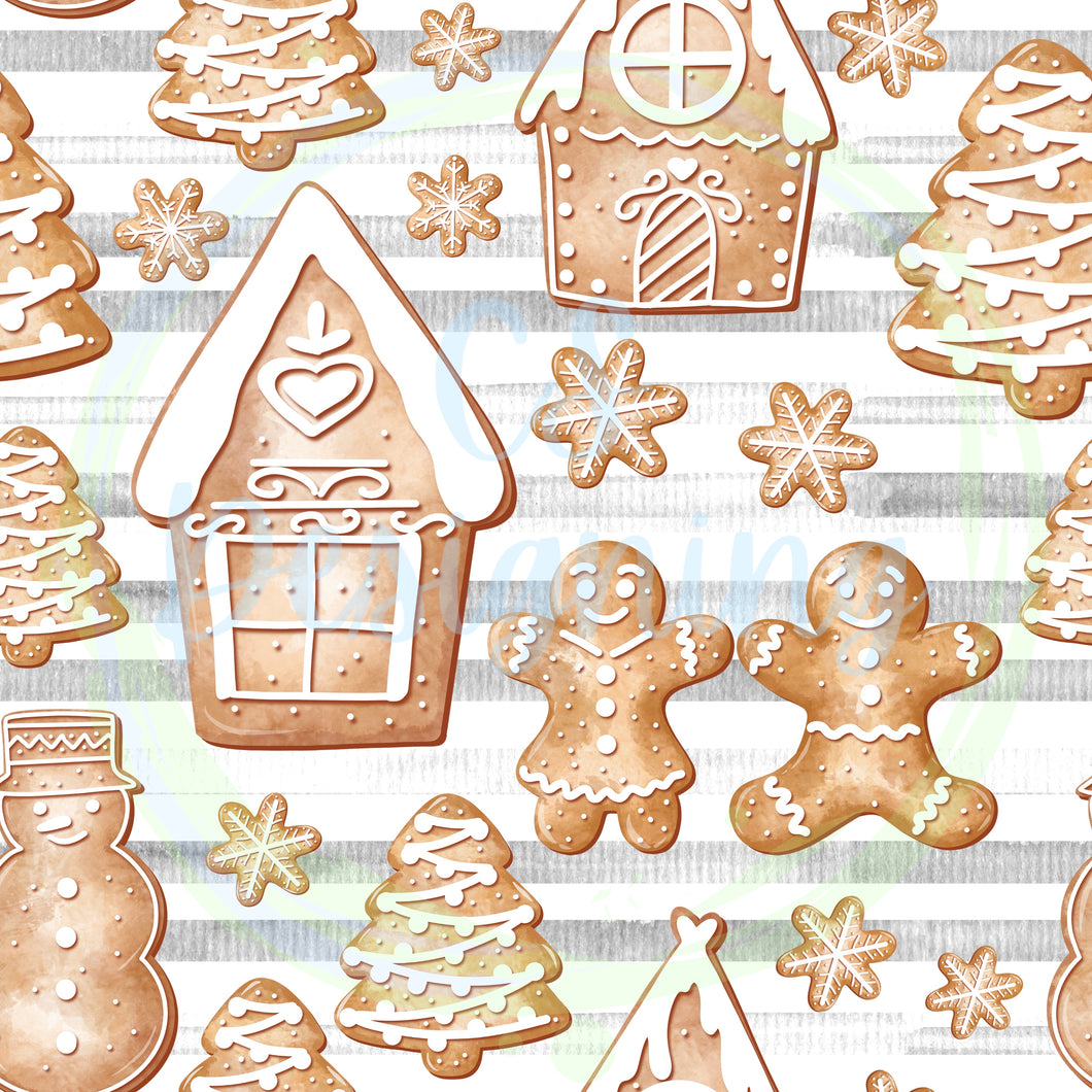 Gingerbread life seamless pattern