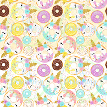 Load image into Gallery viewer, Unicorn donuts seamless pattern
