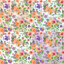 Load image into Gallery viewer, Purple/orange floral seamless pattern
