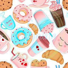 Load image into Gallery viewer, Valentines coffee seamless pattern
