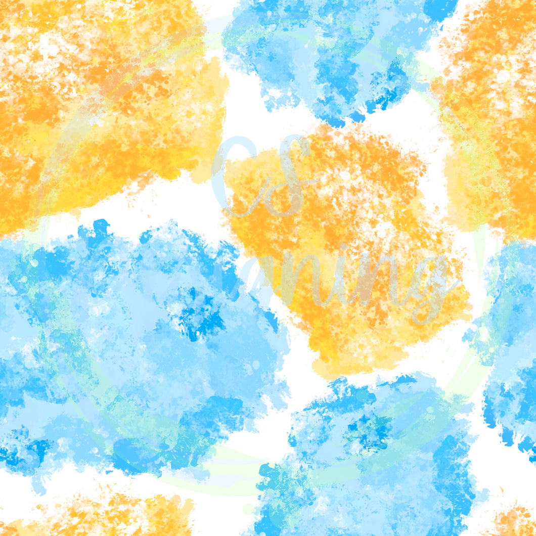 Blue/yellow splatter seamless pattern