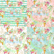 Load image into Gallery viewer, Ice cream floral seamless pattern
