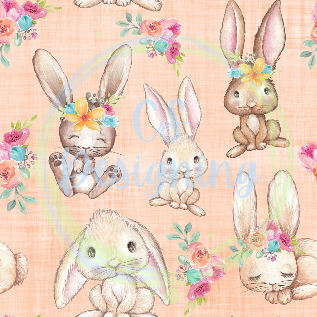 Floral bunny pattern