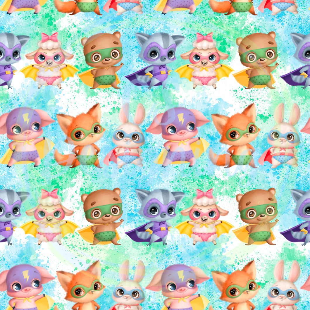 Super animals seamless pattern