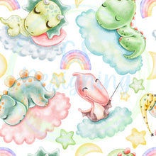 Load image into Gallery viewer, Sleepy dino seamless pattern
