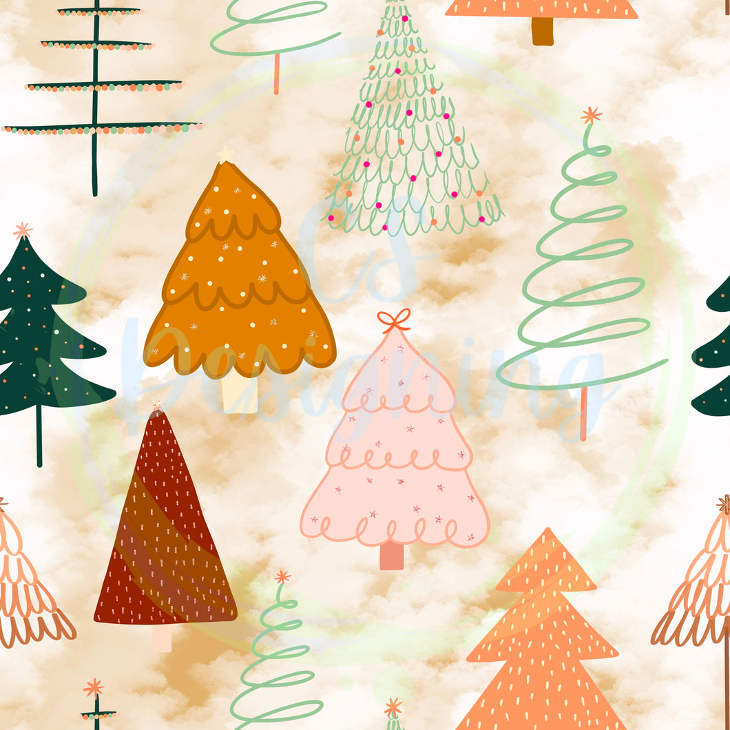 Christmas Tree seamless pattern