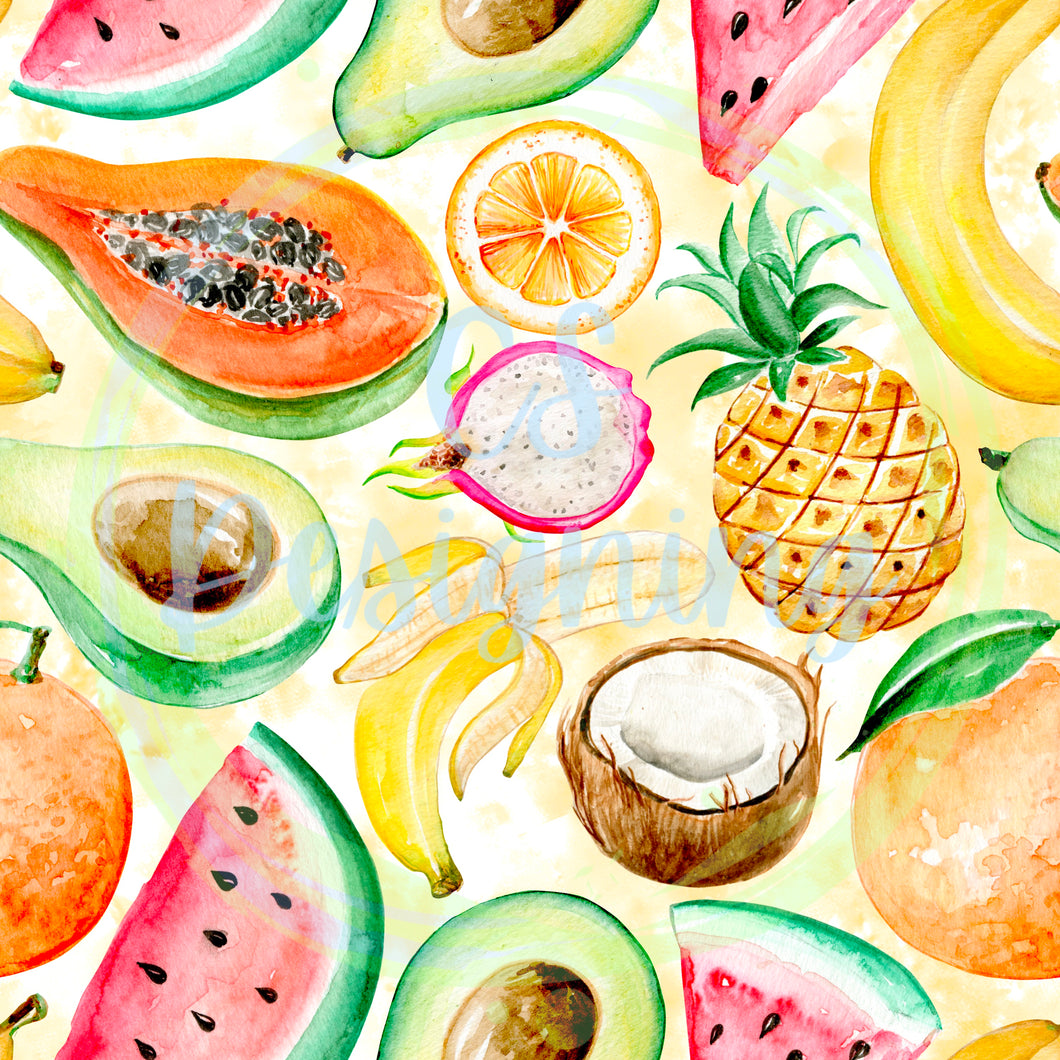 Summer fruit seamless pattern